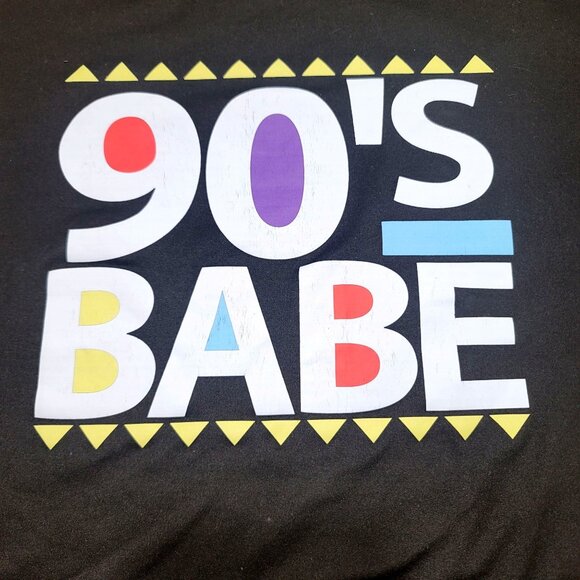 90's Babe Graphic Teem Size M Women's Colorful Retro T-Shirt - Picture 3 of 5
